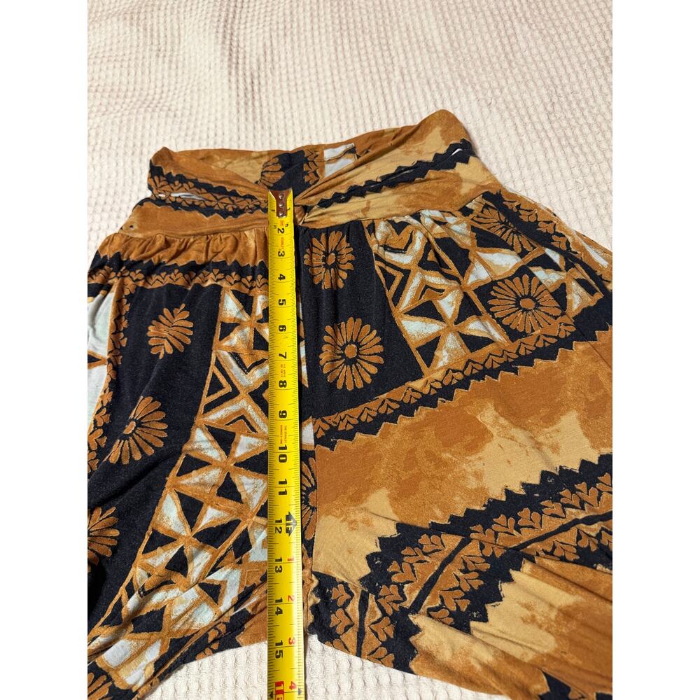 Free People Movement Boho Brown & Blue Printed Wide Leg Flowing Yoga Pants Med - Picture 8 of 13
